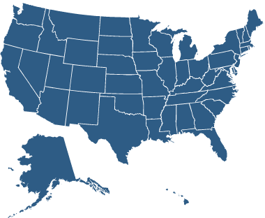 US map showing all states highlighted.