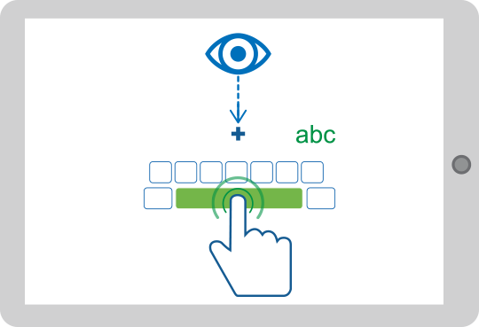 Illustration showing visual perception activity on a tablet screen